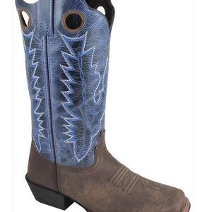 Blue and Brown Heeled Boots